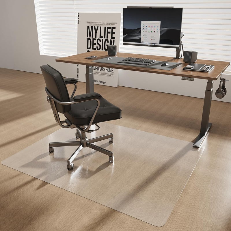 KEYDOL [Thickened to 2.0mm] 40"x50" Computer Chair Mat for Hardwood, PVC Office Mat for Hardwood Floor, Anti-Slip Rolling Chair Floor Protector,Vinyl Mats for Home, Under Desk Mats for Rolling Chairs - Image 1